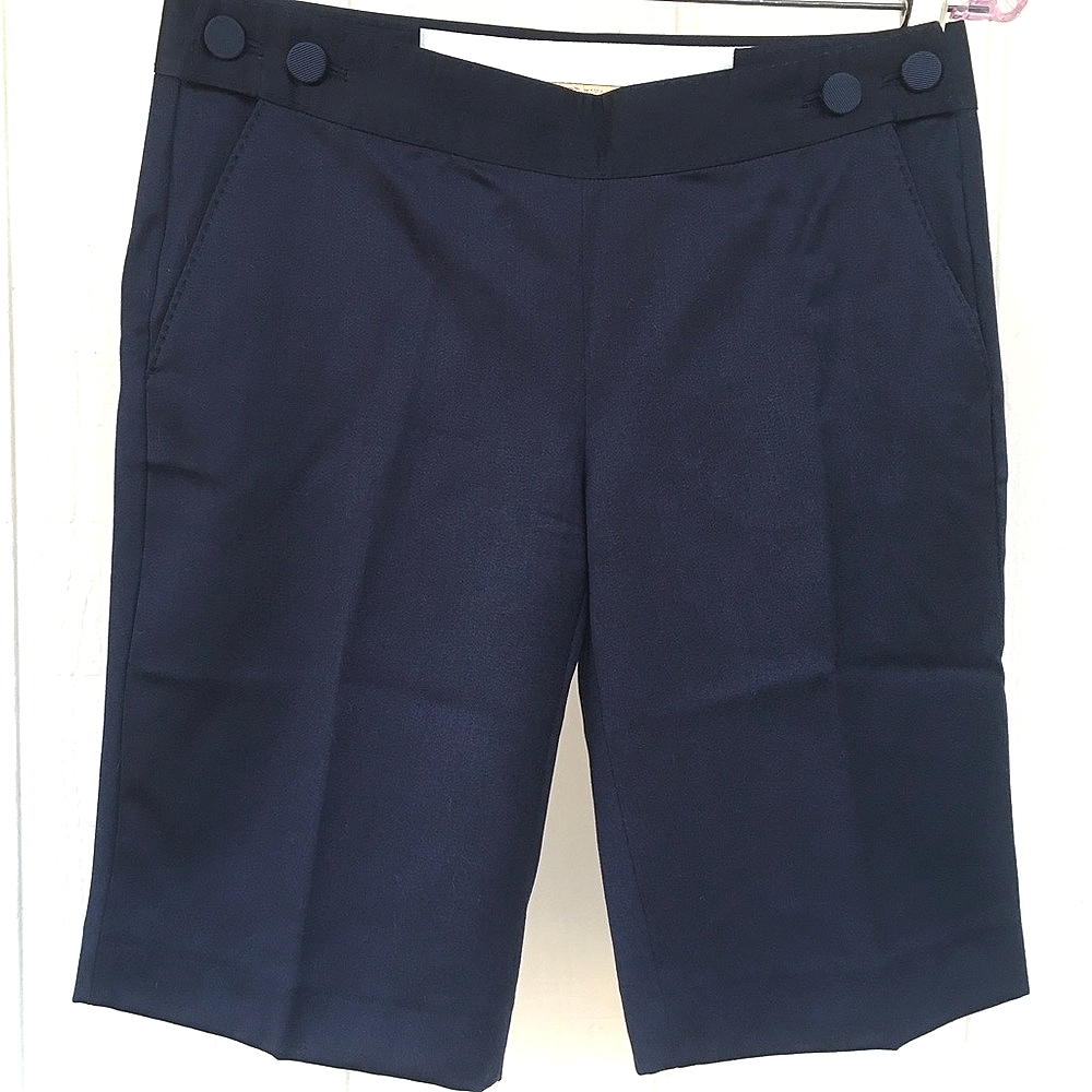 $10 OR🔥3/$25 [POSH TAKES $3]🔥 0 J CREW NAVY BLUE LINED WOOL 'CITY FIT' SHORTS